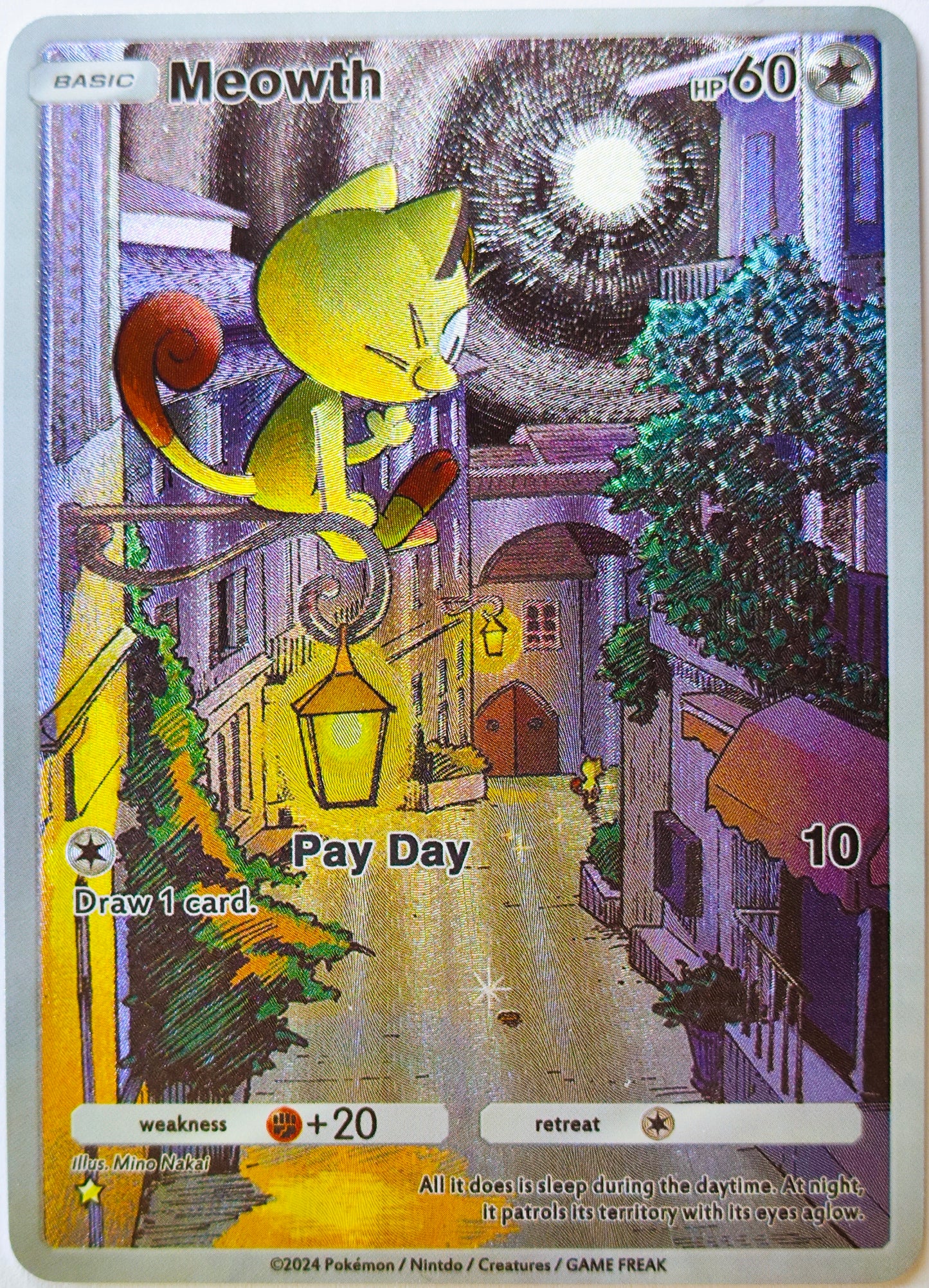 Custom-Made Meowth Pokémon TCG Pocket – Shiny Holo Full Art / Alt Art Card