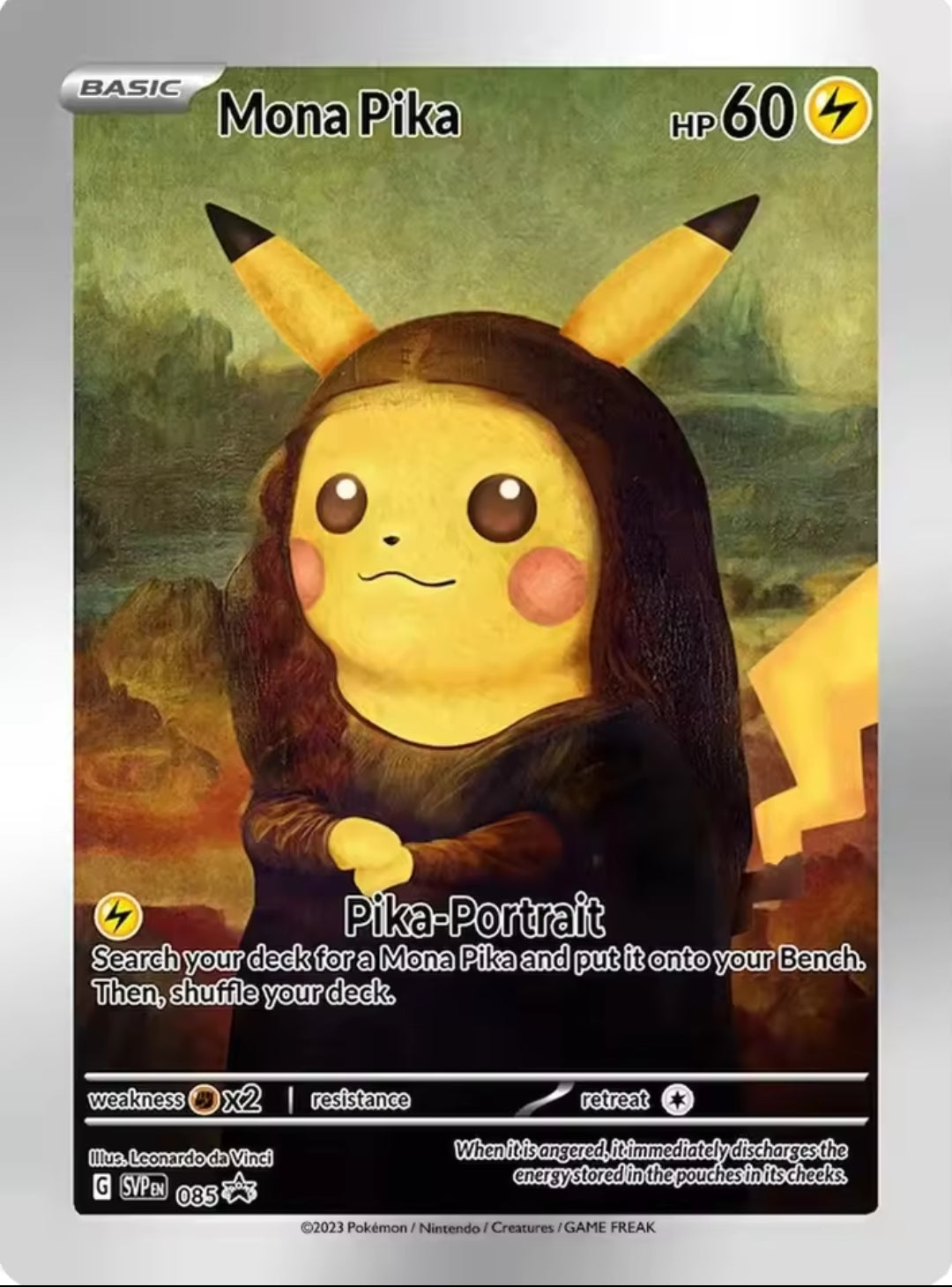 Mona Pikachu Pokemon x Van Gogh Black Star Promo Card Custom Made