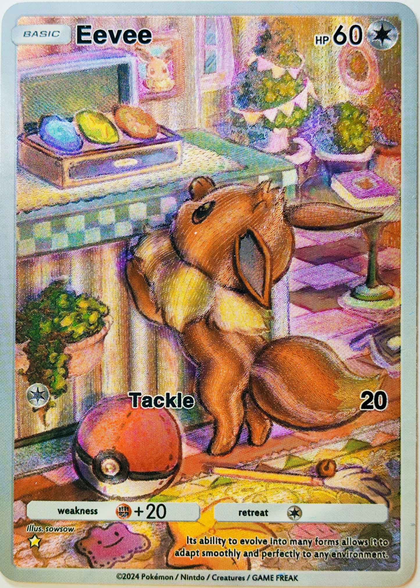 Custom-Made Eevee Pokémon TCG Pocket – Shiny Holo Full Art / Alt Art Card