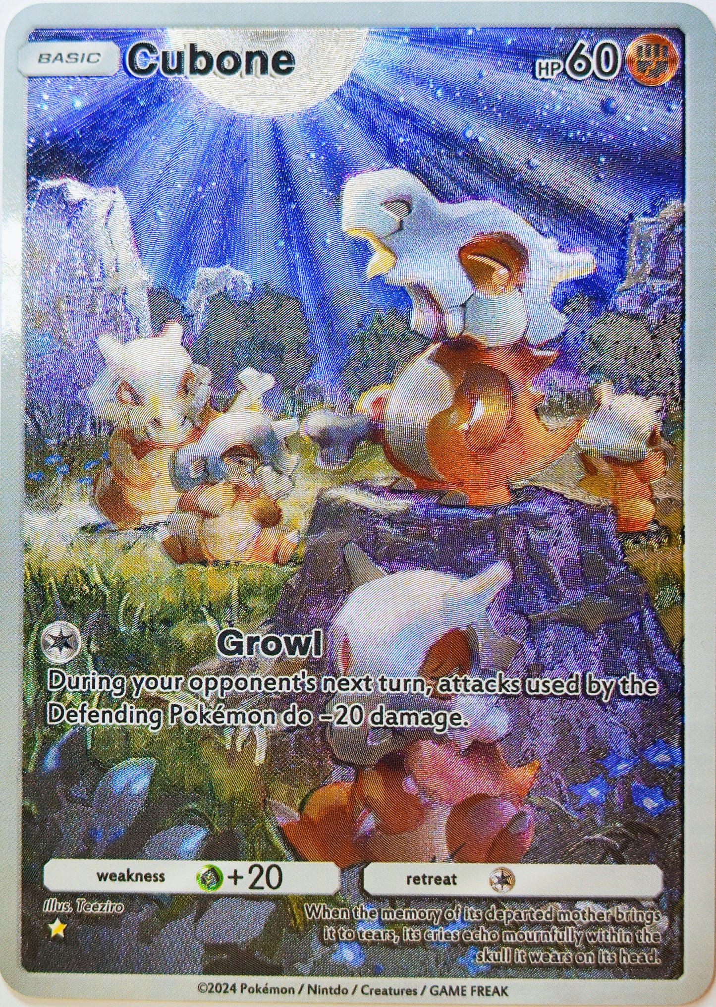 Custom-Made Cubone Pokémon TCG Pocket – Shiny Holo Full Art / Alt Art Card