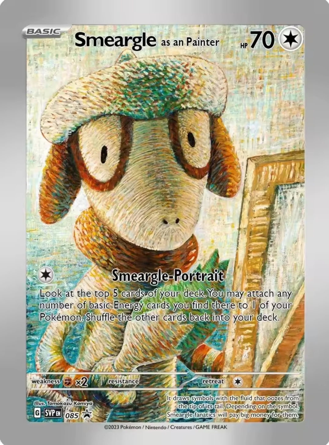 Smeargle as a Painter Pokemon x Van Gogh Black Star Promo Card Custom Made