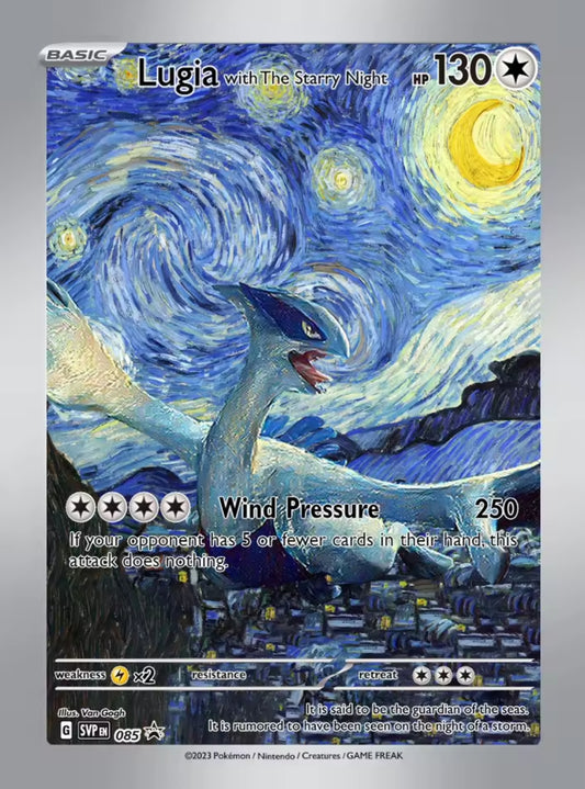 Lagia The Starry Night Pokémon x Van Gogh Black Star Promo Card Custom Made