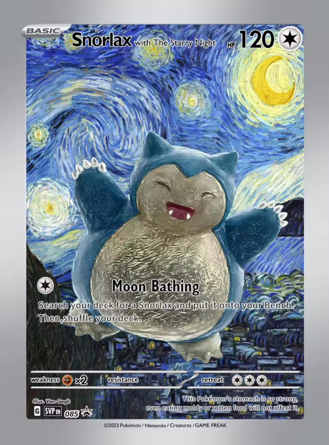 Snorlax The Starry Night Pokémon x Van Gogh Black Star Promo Card Custom Made