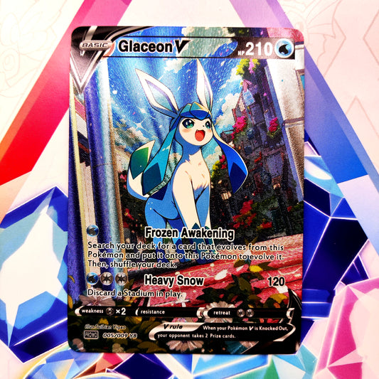 Glaceon V – Crystal Garden Collection (Custom Shiny Holo Full Art)