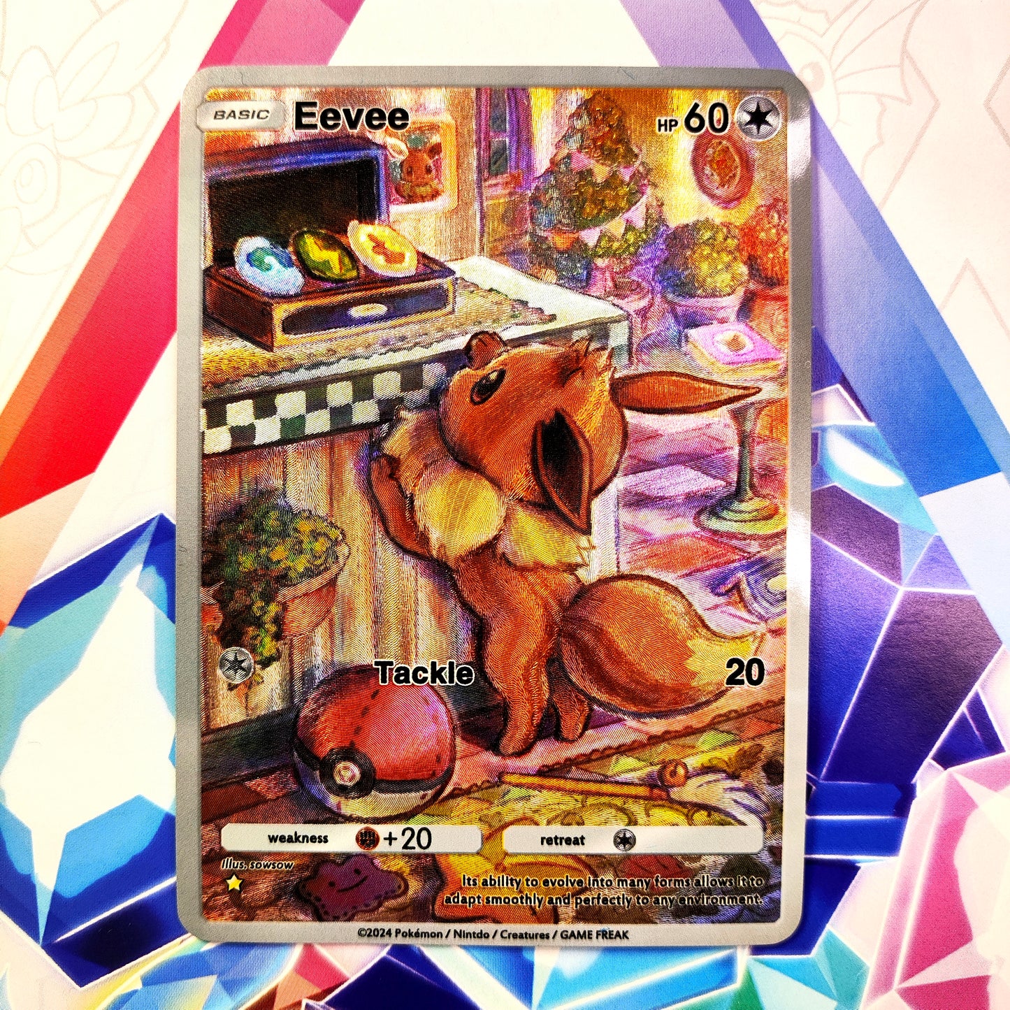 Custom-Made Eevee Pokémon TCG Pocket – Shiny Holo Full Art / Alt Art Card