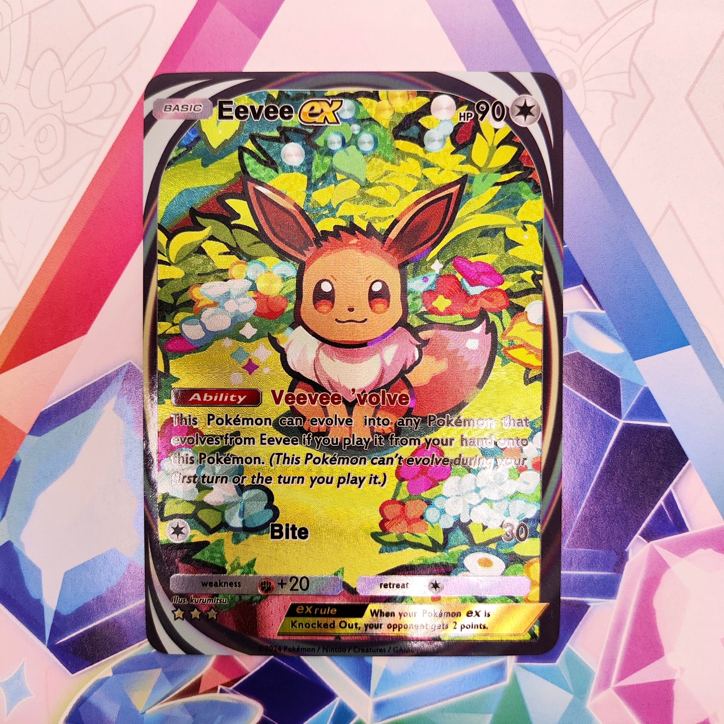 Custom Eevee EX Card – Shiny Holo Full Art (Pokémon TCG Pocket Fan-Made)